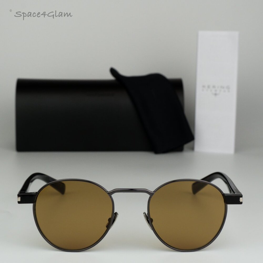 BRAND NEW Saint Laurent SL707 003 Grey Havana Nicotine Oval Unisex Sunglasses